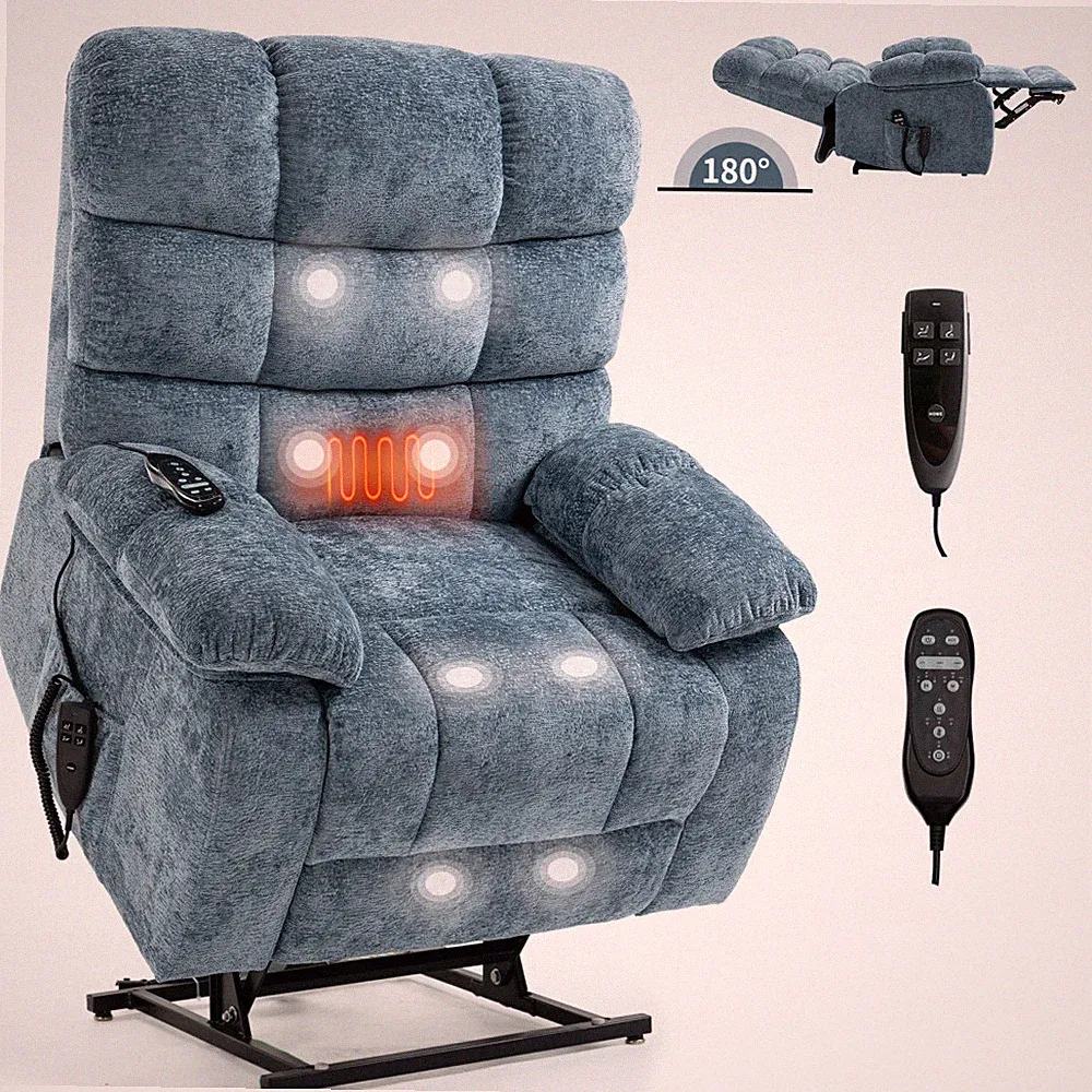 Electric Power Lift Recliner Chair - Remote Control w/Heat & Massage Dual Motor