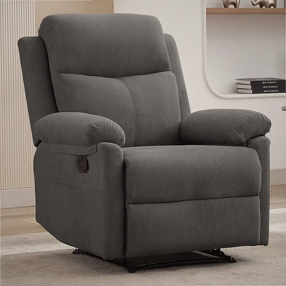 NEW Recliner Chair, Manual Recliner for Adults with Side Pocket, Small Recline